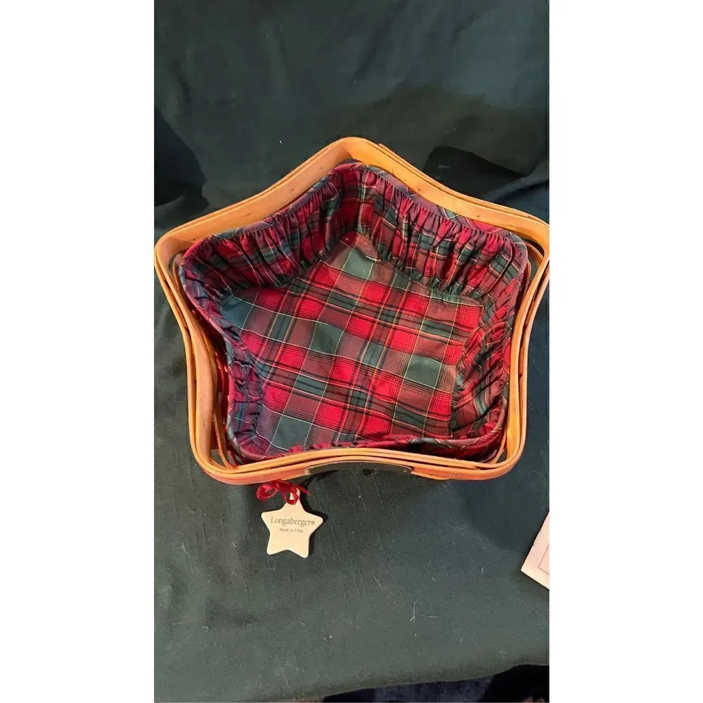 LONGABERGER HANDMADE BASKET christmas starPLEASE SEE PHOTOS FOR MEASUREMENTS EUC